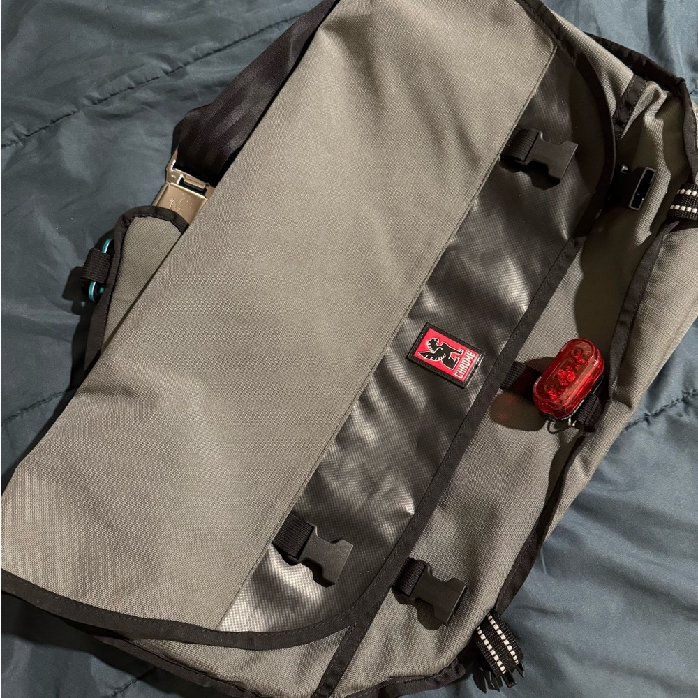 Modern Gray and Black Messenger Bag with Sleek Design Chrome Industries